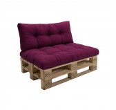 Set de 2 Coussins pour Palette 120x80 + 120x40, Matelassé, Violet