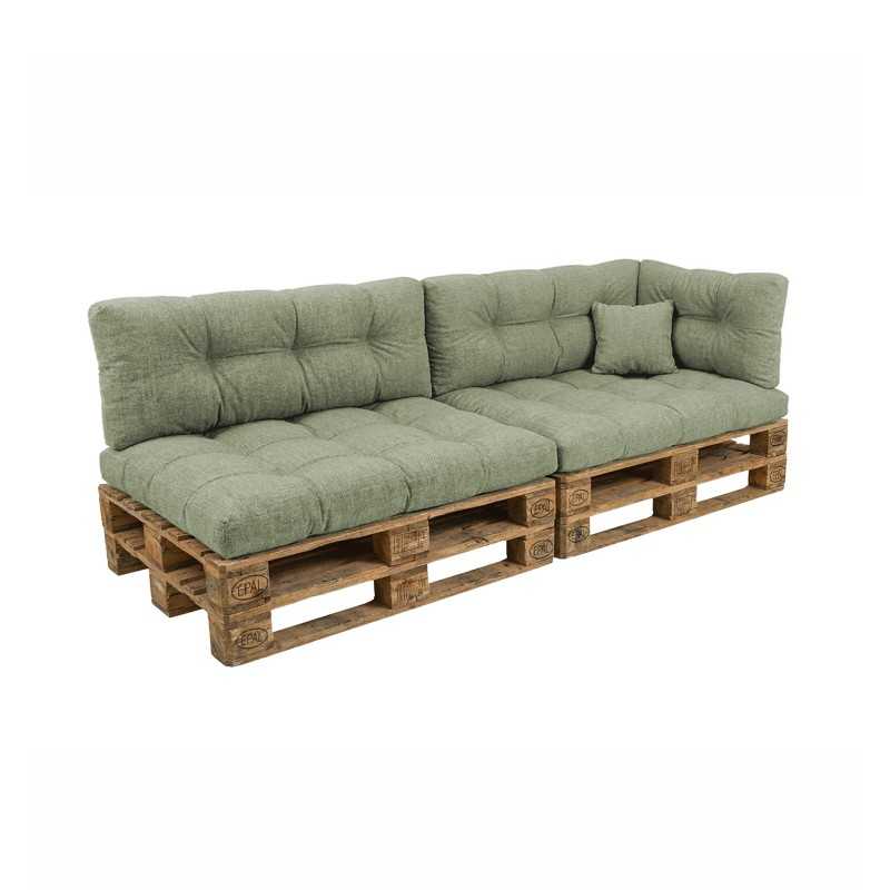 Set de 6 Coussins Matelassés pour Palettes 120x80 + 120x40 Vert Set de 6 Coussins Matelassés pour Palettes 120x80 + 120x40 Vert