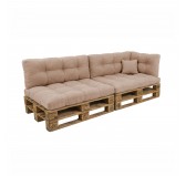 Set de 6 Coussins Matelassés pour Palettes 120x80 + 120x40 Beige