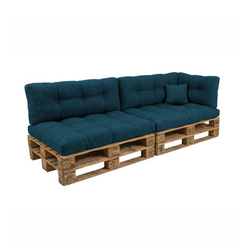 Set de 6 Coussins Matelassés pour Palettes 120x80 + 120x40 Vert Foncé