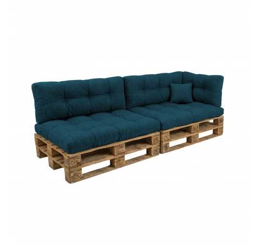 Set de 6 Coussins Matelassés pour Palettes 120x80 + 120x40 Vert Foncé