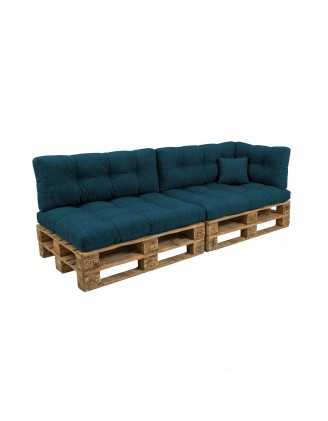 Set de 6 Coussins Matelassés pour Palettes 120x80 + 120x40 Vert Foncé
