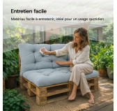 Set de 6 Coussins Matelassés pour Palettes 120x80 + 120x40 Beige