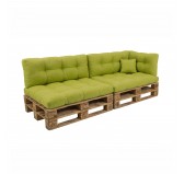 Set de 6 Coussins pour Palette, 2x 120x80 + 2x 120x40 + 60x40 + 40x40, Matelassé, Vert Lime