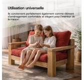 Set de 6 Coussins pour Palette, 2x 120x80 + 2x 120x40 + 60x40 + 40x40, Matelassé, Vert Lime