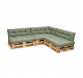 Set de 8 Coussins Matelassés pour Palettes 120x80 + 120x40 Vert Set de 8 Coussins Matelassés pour Palettes 120x80 + 120x40 Vert