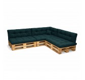 Set de 8 Coussins Matelassés pour Palettes 120x80 + 120x40 Vert Foncé