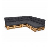 Set de 8 Coussins Matelassés pour Palettes 120x80 + 120x40 Anthracite