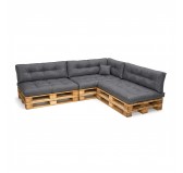 Set de 8 coussins pour palette imperméables, matelassés, 3x Siège + 3x Dossier + Latérale + Décorative, Anthracite