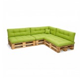 Set de 8 Coussins pour Palette, 3x 120x80 + 3x 120x40 + 60x40 + 40x40, Matelassé, Vert Lime