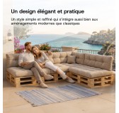 Coussin Décoratif pour Palette et Canapé de Jardin, 40x40 cm, Beige