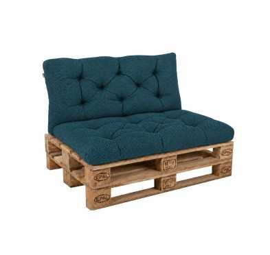 Set de 2 Coussins Matelassés pour Palettes, Assise 120x60 cm + Dossier 120x60 cm, Vert Foncé