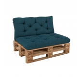 Set de 2 Coussins Matelassés pour Palettes, Assise 120x60 cm + Dossier 120x60 cm, Vert Foncé