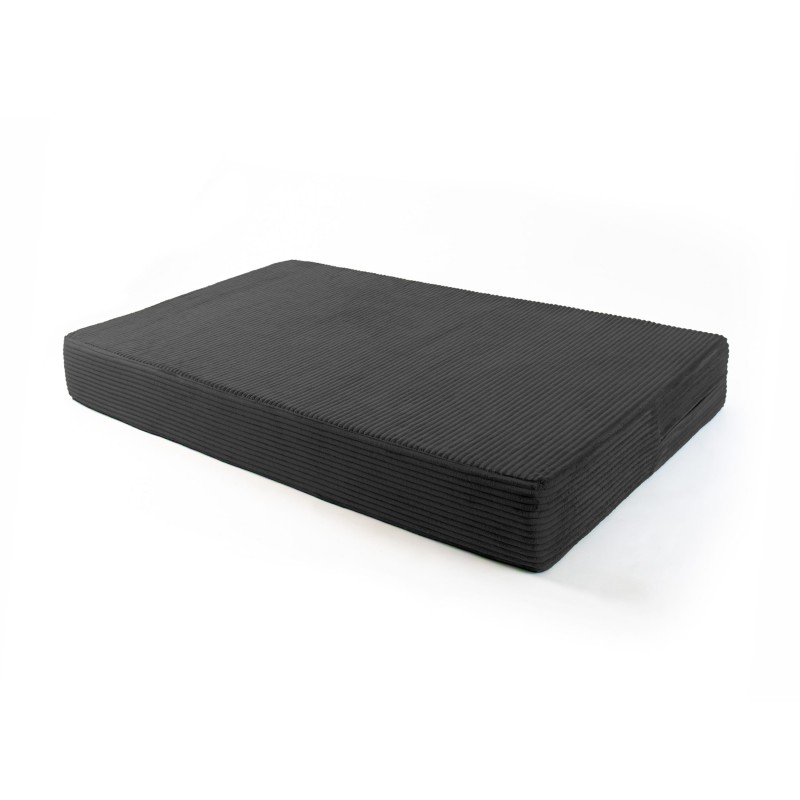 Coussin de siège pour palettes | Velours côtelé | 120x80 cm | Couleur gris foncé