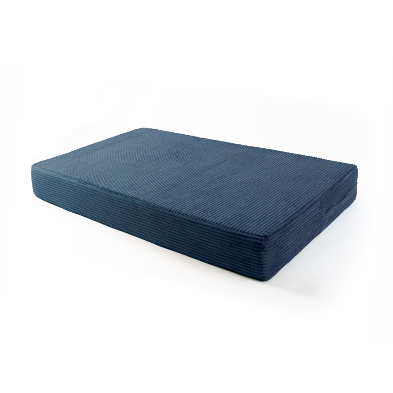Coussin de siège pour palettes | Velours côtelé | 120x80 cm | Couleur bleu foncé