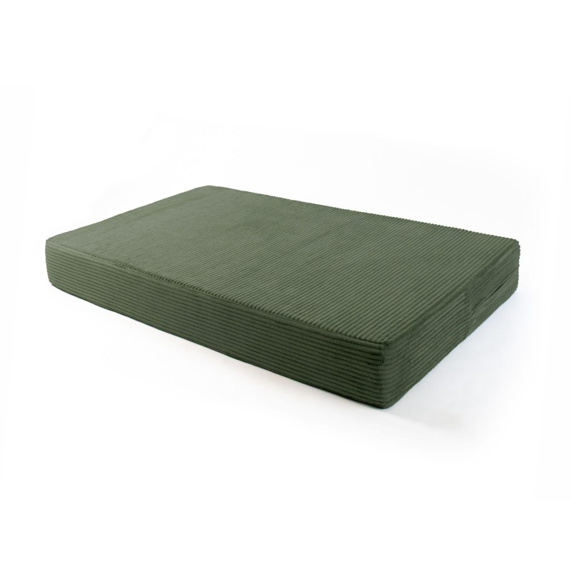 Coussin de siège pour palettes | Velours côtelé | 120x80 cm | Couleur vert foncé