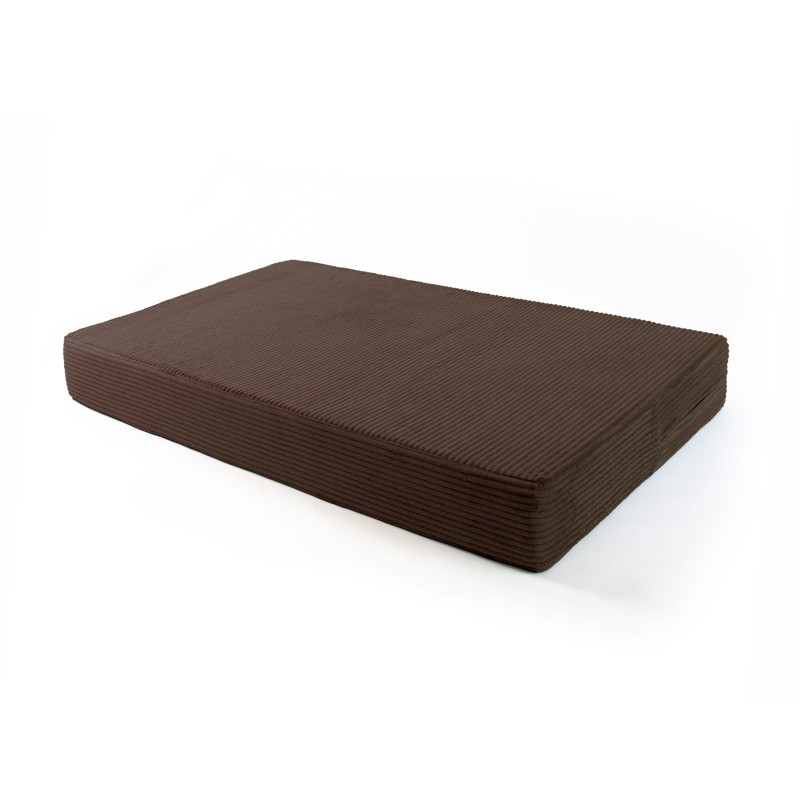 Coussin de siège pour palettes | Velours côtelé | 120x80 cm | Couleur marron foncé