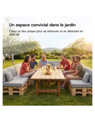 Coussin de siège pour palettes | Velours côtelé | 120x80 cm | Couleur marron foncé