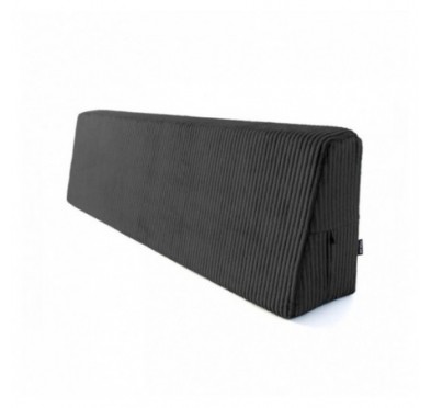 Coussin de dossier pour palettes | Velours côtelé | 120x40 cm | Couleur gris foncé