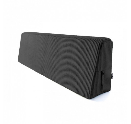 Coussin de dossier pour palettes | Velours côtelé | 120x40 cm | Couleur gris foncé