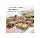 Coussin de dossier pour palettes | Velours côtelé | 120x40 cm | Couleur gris