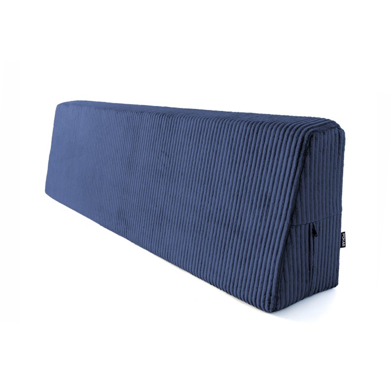 Coussin de dossier pour palettes | Velours côtelé | 120x40 cm | Couleur bleu foncé