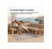 Coussin de dossier pour palettes | Velours côtelé | 120x40 cm | Couleur beige foncé