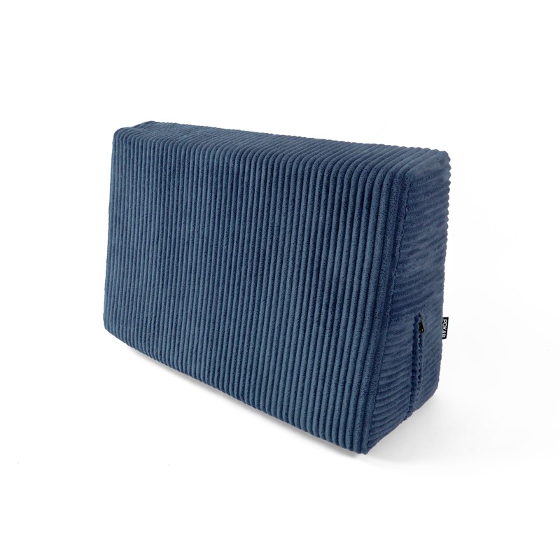 Coussin latéral pour palettes | Velours côtelé | 60x40 cm | Couleur bleu foncé