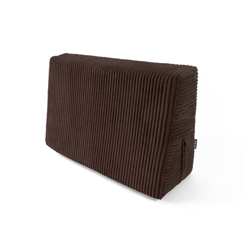 Coussin latéral pour palettes | Velours côtelé | 60x40 cm | Couleur marron foncé