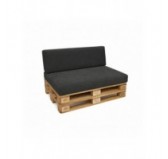 Set de 2 coussins de jardin pour palettes | Velours côtelé | Couleur gris foncé