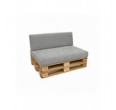 Set de 2 coussins de jardin pour palettes | Velours côtelé | Couleur gris