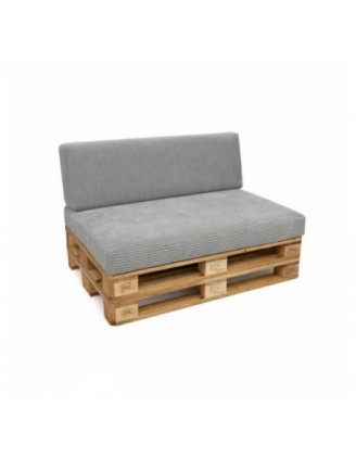 Set de 2 coussins de jardin pour palettes | Velours côtelé | Couleur gris