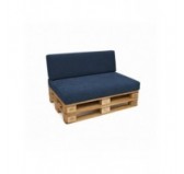 Set de 2 coussins de jardin pour palettes | Velours côtelé | Couleur bleu foncé