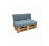 Set de 2 coussins de jardin pour palettes | Velours côtelé | Couleur bleu
