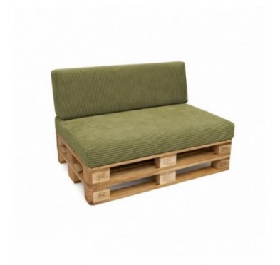 Set de 2 coussins de jardin pour palettes | Velours côtelé | Couleur vert