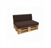 Set de 2 coussins de jardin pour palettes | Velours côtelé | Couleur marron foncé