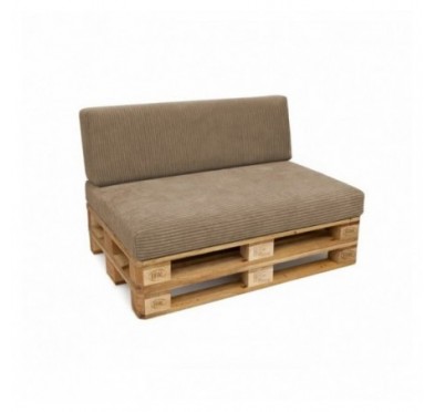 Set de 2 coussins de jardin pour palettes | Velours côtelé | Couleur marron