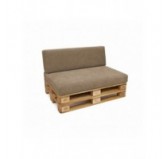 Set de 2 coussins de jardin pour palettes | Velours côtelé | Couleur marron