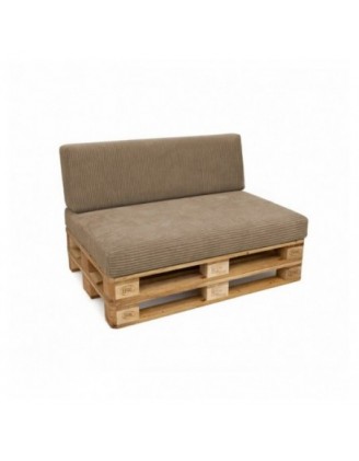 Set de 2 coussins de jardin pour palettes | Velours côtelé | Couleur marron