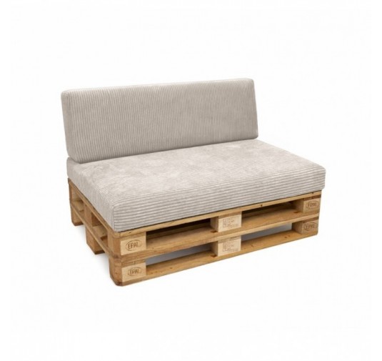 Set de 2 coussins de jardin pour palettes | Velours côtelé | Couleur beige foncé
