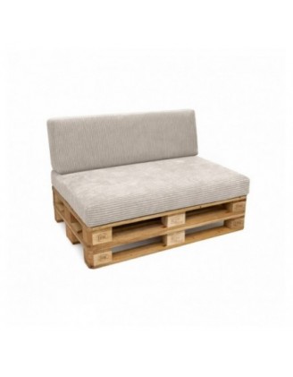 Set de 2 coussins de jardin pour palettes | Velours côtelé | Couleur beige foncé