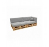 Set de 6 coussins de jardin pour palettes | Velours côtelé | Couleur gris