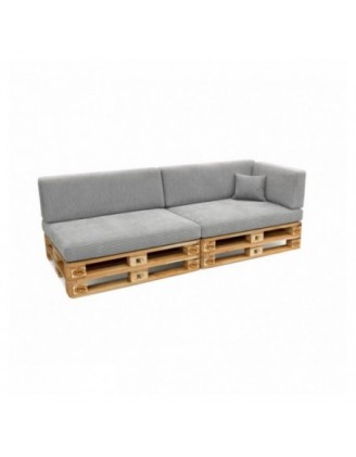 Set de 6 coussins de jardin pour palettes | Velours côtelé | Couleur gris