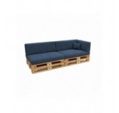 Set de 6 coussins de jardin pour palettes | Velours côtelé | Couleur bleu foncé
