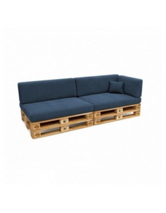 Set de 6 coussins de jardin pour palettes | Velours côtelé | Couleur bleu foncé