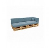 Set de 6 coussins de jardin pour palettes | Velours côtelé | Couleur bleu