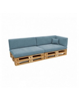 Set de 6 coussins de jardin pour palettes | Velours côtelé | Couleur bleu