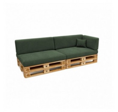 Set de 6 coussins de jardin pour palettes | Velours côtelé | Couleur vert foncé