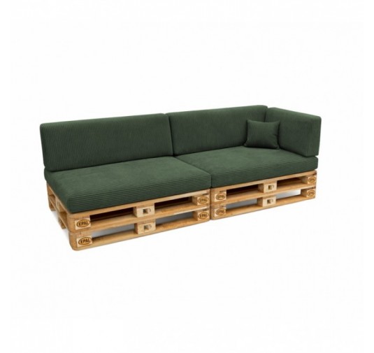 Set de 6 coussins de jardin pour palettes | Velours côtelé | Couleur vert foncé