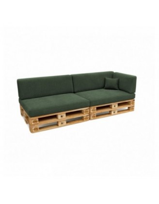 Set de 6 coussins de jardin pour palettes | Velours côtelé | Couleur vert foncé